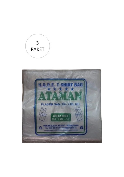 Hubrendy Tedarik Kalın Şeffaf Atlet Poşet Orta Boy 27x47 Cm 1 Kg 3 Paket-takriben 435 Adet