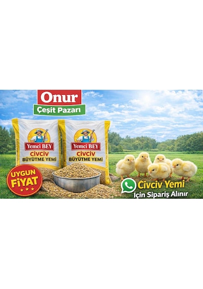 Yemci Bey 25 Kg Civciv Büyütme Yemi Granur Yem Toz Yem Kanatlı Grup Yemi 25 KG