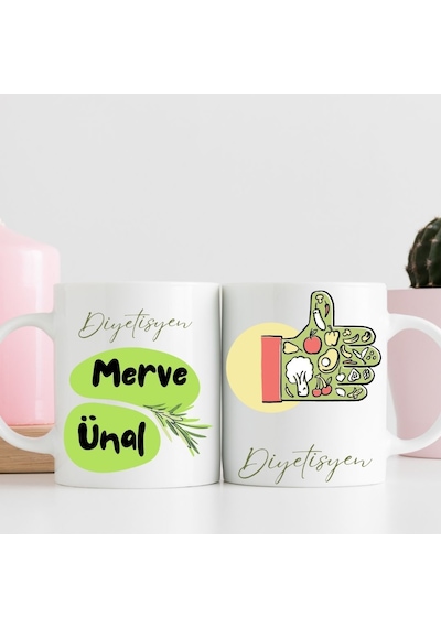 Diyetisyenlere Özel İsim Yazılı Hediye Kupa Bardak Kişiye Özel Anlamlı Hediye Renk