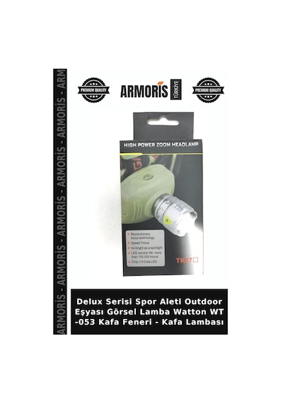 Delux Serisi Spor Aleti Outdoor Eşyası Görsel Lamba Watton Wt -053 Kafa Feneri - Kafa Lambası