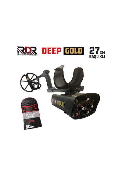 Rdr Gold Dedektör Altın Dedektörü - 18khz 27cm Başlıklı Ve Ninja Xxl Çanta Hediyeli Paket