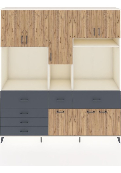 Hyperion Dolap 10 Raflı 6 Çekmeceli 8 Kapaklı 220x44x243 Aytaşı-çam/antrasit Atlas Çam/antrasıt - Aytası Hyperion Dolap 10 Raflı 6 Çekmeceli 8 Kapaklı 220x44x243 Aytaşı-çam/antrasit Atlas Çam/antrasıt - Aytası
