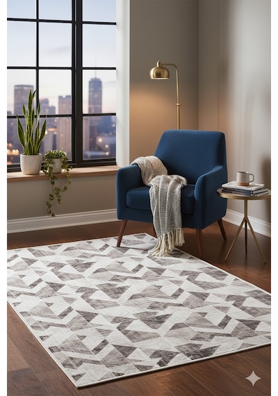 Villadia Home Textile Kaymaz Taban Modern Desen Halı Yolluk Leke Tutmaz Kolay Temizlenir Koridor Salon Yatak Mutfak Odası Vd4037kahve Kahve