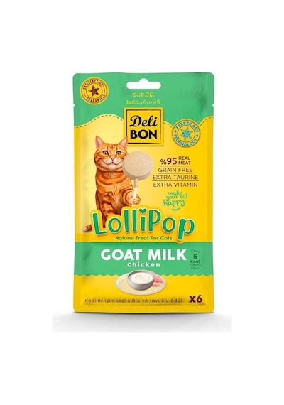 Delibon Lolipop Keçi Sütlü Kedi Ödül Maması 6'lı