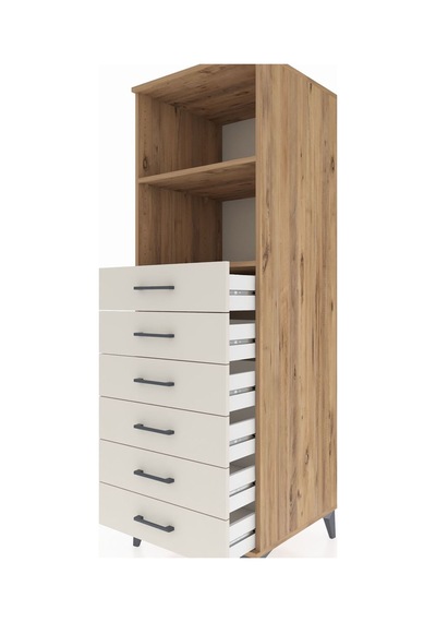 Kronos Dolap 2 Raflı 6 Çekmeceli 60x59x182 Çam-aytaşı Çam