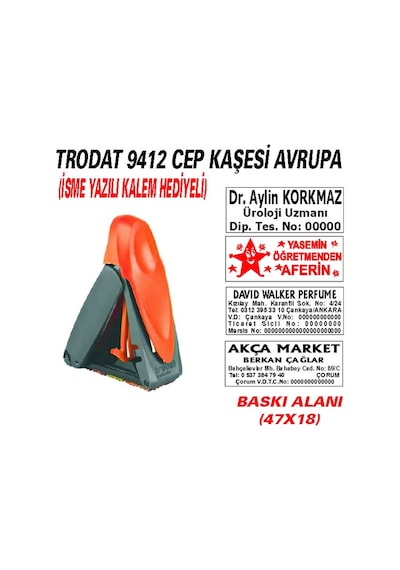 Trodat 9412 Cep - Firma - Ofis - Şirket - Doktor - Avukat Kaşesi N11.24879