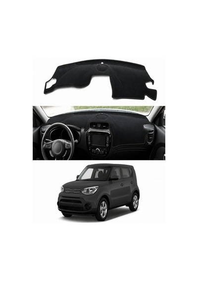 Kia - Soul 2014-2019 Uyumlu Torpido Koruma Kılıfı - Siyah Şeritli