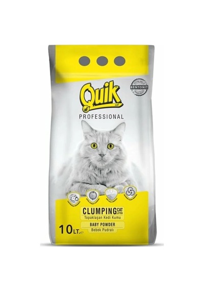 Quik Pudralı İnce Taneli Topaklaşan Bentonit Kedi Kumu 10 L