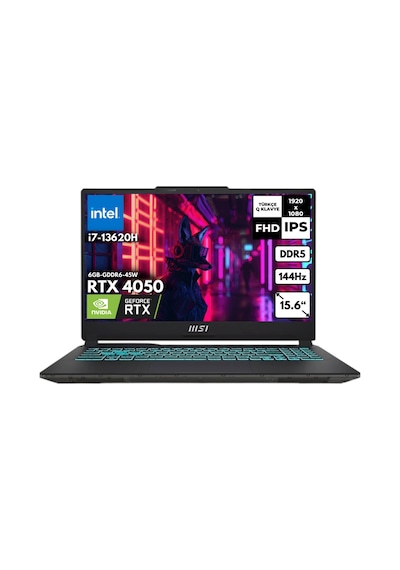 MSI Cyborg 15 A13VE-1479XTRHMF17 i7-13620H 32 GB 512 GB SSD RTX4050 15.6" Free Dos Dizüstü Bilgisayar