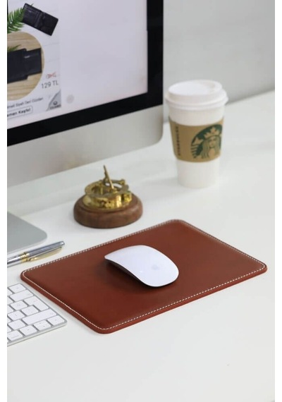 Dikiş Detaylı Taba Deri Mouse Pad 26 X 20 - 191gua2307t1037