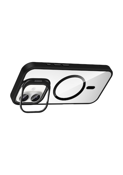 Zore Apple Uyumlu iPhone 16 Kılıf Standlı Ve Kamera Lens  M-safe Şarj Özellikli Msra Etro K Siyah