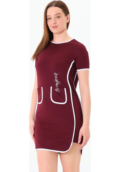 Sortie Collection Biyeli Elbise Bordo