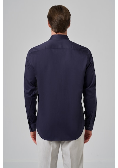 Morven Erkek Lacivert Dynamic Fit Sert Yaka Gömlek 26mc004005200 Lacivert