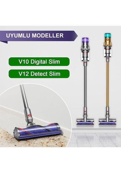 V12 Detect Slim Dikey Süpürge İle Uyumlu Motorbar Emici Başlık Çesit Seçiniz-Çap Seçiniz / Hss (Standart)-10 Mm