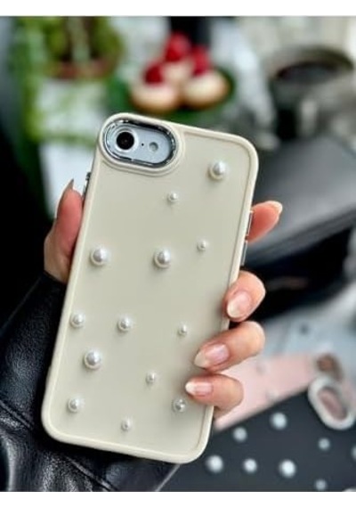 Iphone 7-8 - Se 2020 - Se 2022 Uyumlu Pearl 3d Oyuncak Tasarımlı Esnek Silikon Kılıf - Krempearl 50 x 22