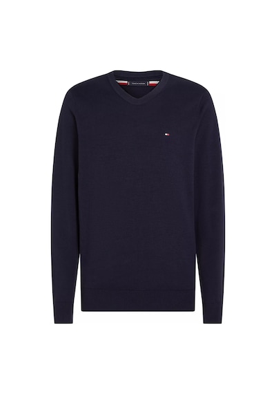 Tommy Hilfiger Erkek Yuvarlak Yaka Cotton Crew Neck Kazak - Lacivert Blue