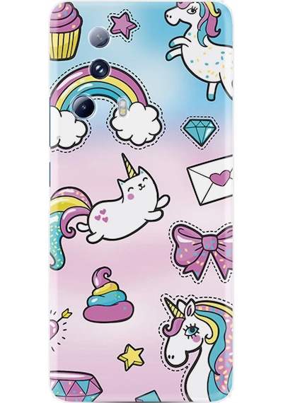 Xiaomi 13 Lite Kılıf Silikon Desen Özel Seri Unicorn Mektup 1800