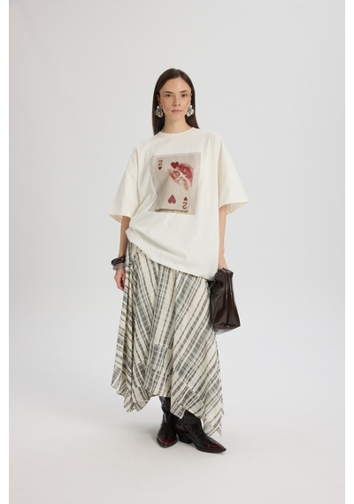 Mai Studios Co. Two Of Hearts Oversize Beyaz T-shirt BEYAZ