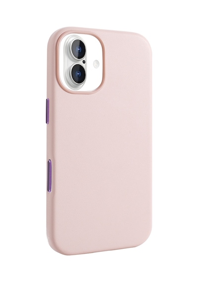 Apple Uyumlu iPhone 17 Kılıf M-safe Şarj Özellikli Pu Deri Görünümlü Zore Kupra Kapak Pembe