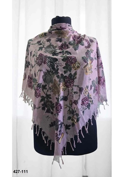 Ezgi İpek Ezgi Fashion Desenli Sökme Boncuklu Eşarp 427-111 Çok Renkli