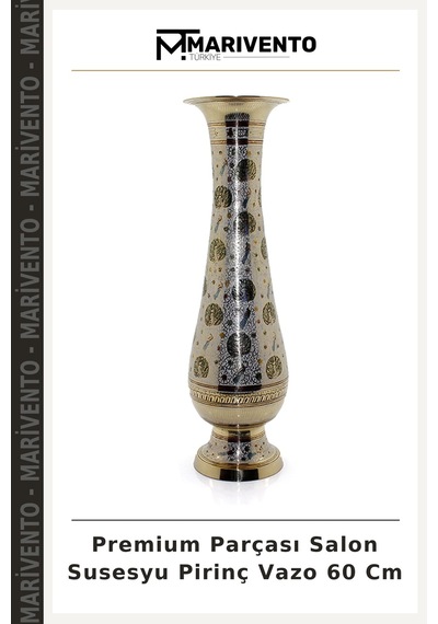 Premium Parçası Salon Susesyu Pirinç Vazo 60 Cm Diğer