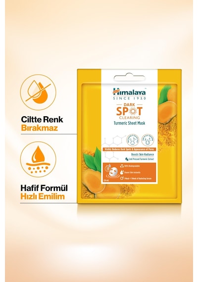 Himalaya Leke Karşıtı Zerdeçal Özlü Kağıt Yüz Maskesi 30 ML