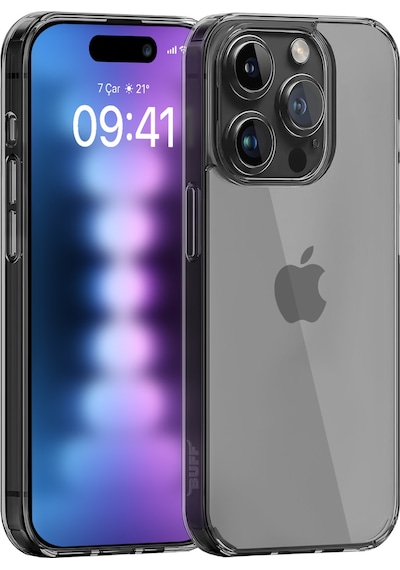 Buff Apple iPhone Uyumlu 15 Pro Max  Paket - 2x5d Ekran Koruyucu + Siyah Kılıf + Lens Koruyucu Matte Mat