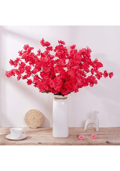 Nettenevime Yapay Çiçek Bahardalı Japon Kiraz Çiçeği 7 Dallı 57 CM Fuşya