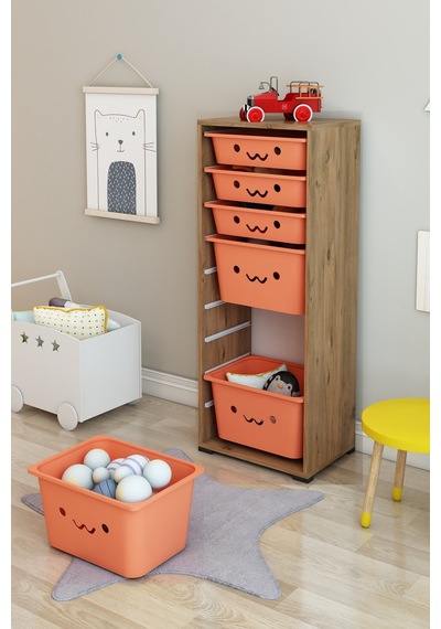 Kids 6 Sepetli Oyuncak Dolabı Oyuncak Box Oyuncak Saklama Kutusu Çam-turuncu Gülücüklü Sepetli Kids 6 Sepetli Oyuncak Dolabı Oyuncak Box Oyuncak Saklama Kutusu Çam-turuncu Gülücüklü Sepetli