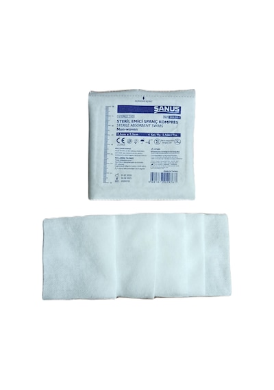 Sanus Steril Emici Spanç Non-Woven Kompres 100 Adet