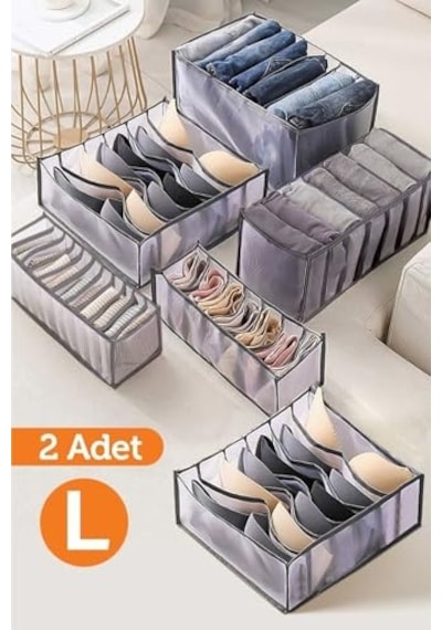 Adet - 8 Gözlü Şeffaf Çekmece Içi Düzenleyici Organizer Large Diğer