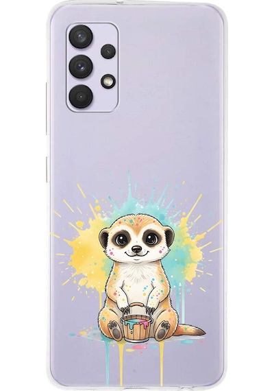 Samsung Galaxy A13 İle Uyumlu Splash Mirket Tasarımlı Şeffaf Silikon Kılıf Şeffaf