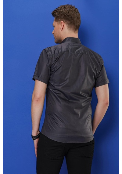 Efor Gk 684 Slim Fit Antrasit Klasik Gömlek Antrasit