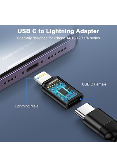 Daytona Lightning To USB Type C Dönüştürücü Adaptör x 2 Adet – iPhone & Apple Uyumlu iPad 14'e Kadar