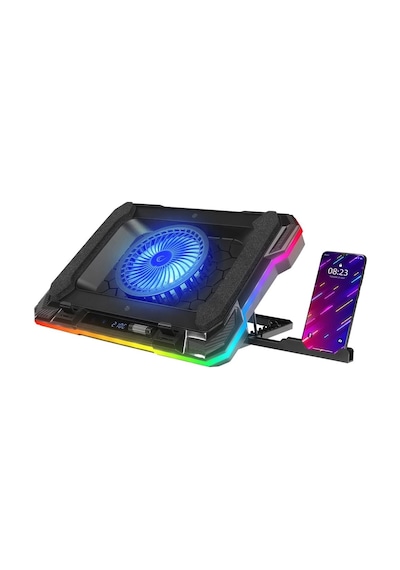 Rampage S49 Cyclone Siyah 10 Mode Rgb 140-140mm 1fanlı 14-19" Led Ekranlı Notebook Soğutucu Stand