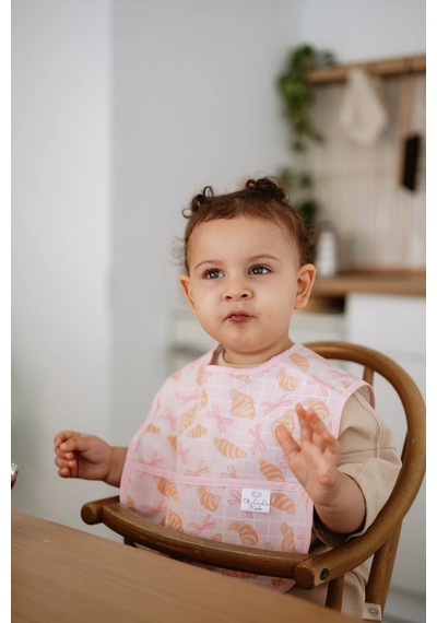 Pudra Biyeli 2li Sıvı Geçirmez Mama Önlüğü 6-36 Ay