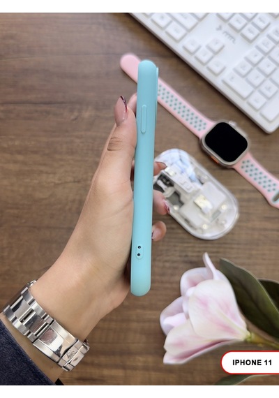 Apple iPhone 11 Uyumlu Kamera Korumalı Darbeye Dayanıklı Renk Atmayan Keep Silikon Kılıf Turkuaz