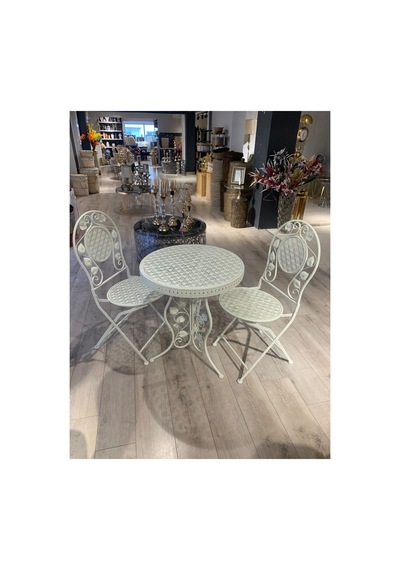 Esterhomedecor Ferforje Masa Ve 2 Sandalye Beyaz - 655167101 Beyaz - 655167101 Beyaz