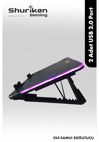 Shuriken Es4-samuı Laptop Soğutucu 5 Kademeli - 2 Fan - 1517" Shuriken Es4-samuı Laptop Soğutucu 5 Kademeli - 2 Fan - 1517"
