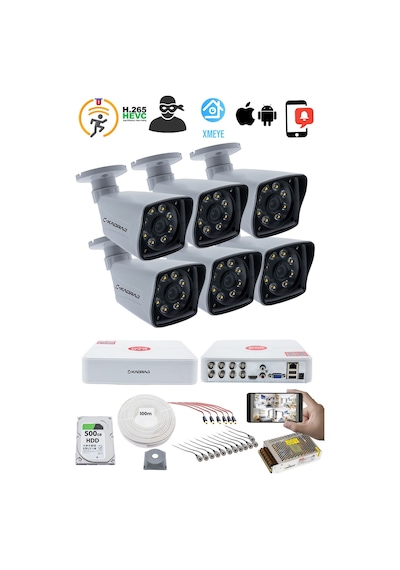 6'lı Güvenlik Kamerası Seti - 5mp Sony Seculens Kdj-6s-8w-kk-p-v1