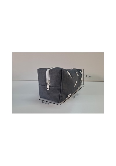 Dreamy Gray Denim Fiyonklu Tüm Saç Şekillendiricilerine Uygun Organizer Çanta Tb043