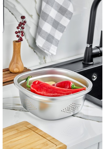 Cooker Maxflow 26 Cm Çelik Süzgeç Yk1872 Gümüş
