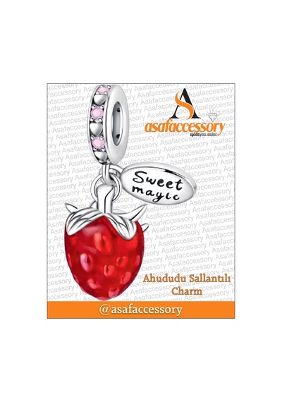 Çilek Sallantılı Charm Asafaccessory Kırmızı