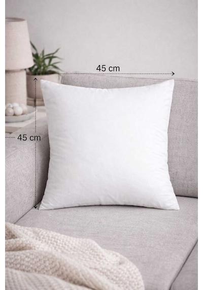 Premium Tekli Kırlent İç Yastık Ultra Dolgun Silikon Elyaf 45 X 45 Cm Beyaz 1 Adet Beyaz-beyaz