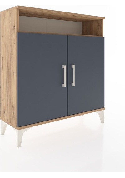 Arges Şifonyer 3 Raflı 2 Kapaklı 88x30x96 Çam-antrasit Çam