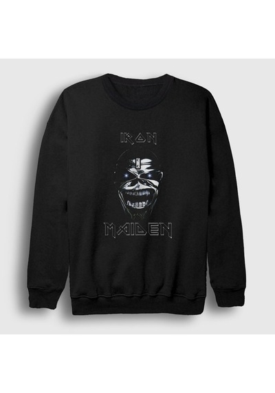 Presmono Unisex Metal Iron Maiden Sweatshirt Siyah
