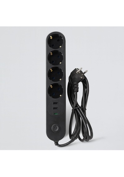 4 Prizli 3 Usb Girişli Akım Korumalı Topraklı Golyat Grup Şarj Fiş Priz 2 Metre Uzatma Kablosu