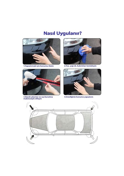 Mucit Home Araçlar Için Dayanıklı 2 Adet Esnek Tampon Koruma Bandı Çizik Darbe Ve Mini Hasar Çarpma