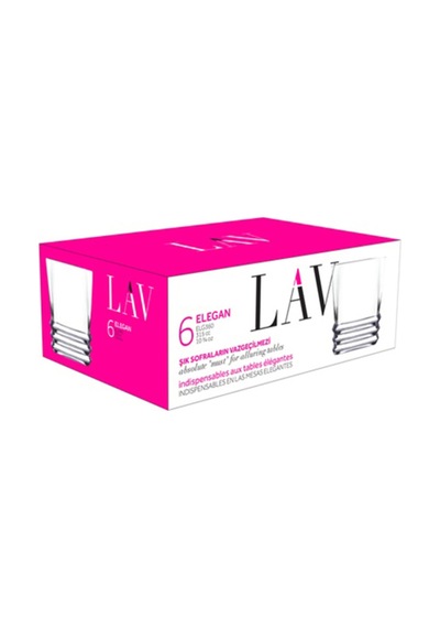 Lav Elegan Cam Viski Bardağı 6'lı 315 ml (Meşrubat/Kokteyl Bardağı )