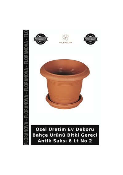 Özel Üretim Ev Dekoru Bahçe Ürünü Bitki Gereci Antik Saksı 6 Lt No 2